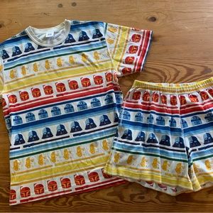 Two pairs Hanna adult pajamas—Star Wars, peanuts